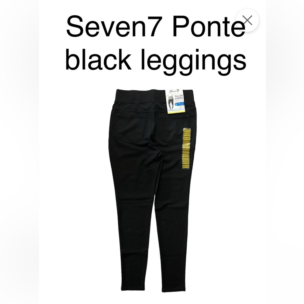 - Womens Seven7 Ponte black pull on leggings , new tag
